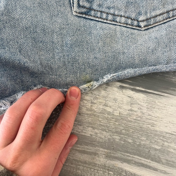 Wrangler Blue Jean Shorts with Distressed Patchwork - Picture 5 of 8